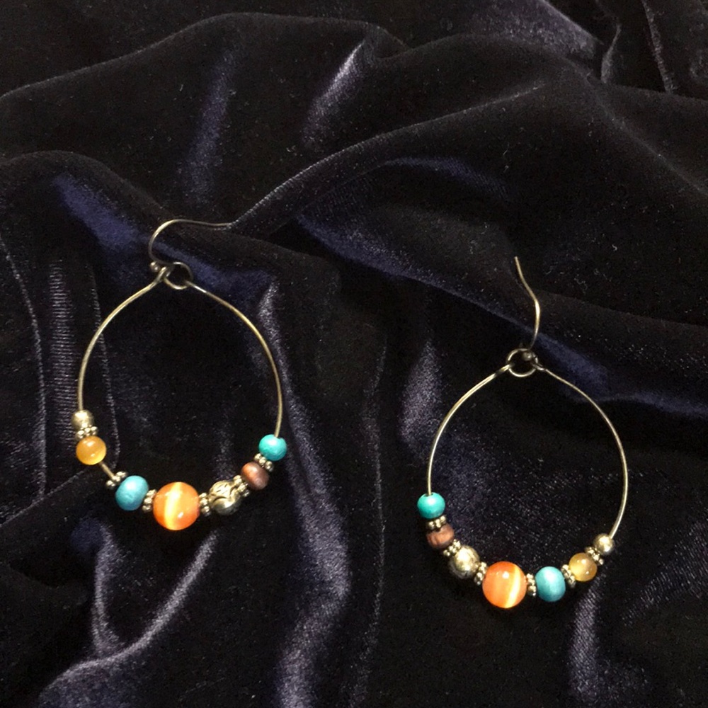Beaded hoop earrings